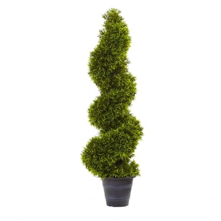Nearly Natural 3 ft. Grass Spiral Topiary With Deco Planter 5450